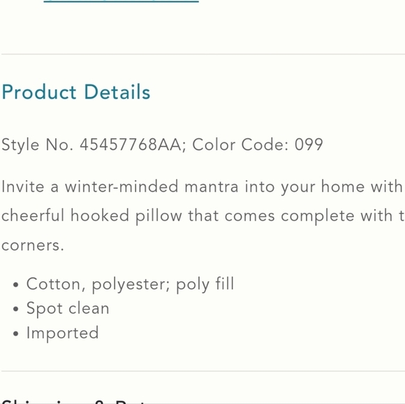 Anthropologie Season's Greetings Hooked Pillow- multi-colored - Picture 9 of 13